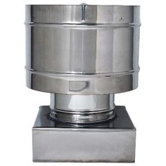 FUMAIOLO FISSO ANTIVENTO INOX Quadrato cm. 42x42 FV32070 