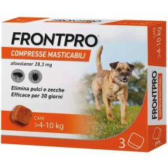 Frontpro ANTIPARASSITARIO COMPRESSA MASTICABILE per cani  4÷10 kg. (cf. 3 compresse da 28,3 mg.) FV56608 Frontpro