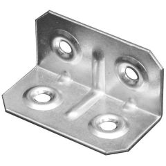 PIASTRINA DI GIUNZIONE ANGOLARE FERRO ZINCATO 100 PZ.  mm.40x25x25 FV45358 