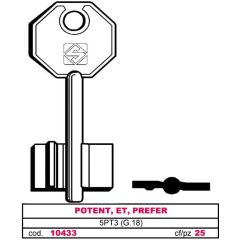 Silca CHIAVE A DOPPIA MAPPA 5PT3 (G. VAS 5) POTENT, ET, PREFER FV10433 Silca