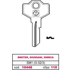 Silca CHIAVE ASC SM1 (G.VAC 3) BRETER, GIUSSANI, SIMECA FV10448 Silca