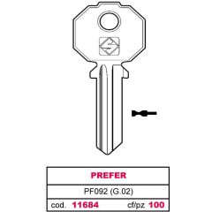 Silca CHIAVE OTTONE PF092 (G.VAC 0) PREFER FV11684 Silca