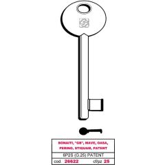 Silca CHIAVE A MAPPA 6P2S (G.VAZ 0) PATENT BONAITI ottone lucido FV26622 Silca