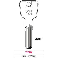 Silca CHIAVE PUNZONATA OTTONE TN32 (G. VAG 2) TITAN FV47528 Silca