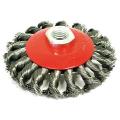 SPAZZOLA CIRCOLARE CONICA A MAZZETTI RITORTI attacco M14 Ø mm. 100 FV22797 