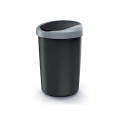Trash bin COMPACTA R FLAP black with light gray lid 40l TI6442354 PROSPERPLAST