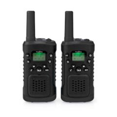Walkie-Talkie Set | 2 Handsets | Up to 6 km | Frequency channels: 8 | PTT / VOX | up to 3 Hours | Headphone output | 2 Headsets | Black NEWLTK0610BK Nedis