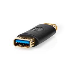 USB-A Adapter | USB 3.2 Gen 1 | USB-A Female | USB-A Female | 5 Gbps | Round | Gold Plated | Anthracite | Box NECCBW60900AT Nedis