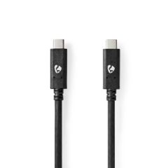 USB Cable | USB 3.2 Gen 2 | USB-C Male | USB-C Male | 100 W | 4K@60Hz | 10 Gbps | Nickel Plated | 1.00 m | Round | PVC | Black | Box NECCGW64750BK10 Nedis