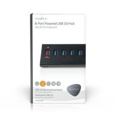 USB Hub | USB Micro-B Female | USB-A Female | 8 port(s) | QC3.0 / USB 3.2 Gen 1 | Mains Powered / USB Powered | 5 Gbps | 8x USB NEUHUBUP3810BK Nedis