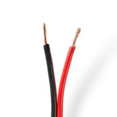 Speaker Cable | 2 x 2.50 mm² | Copper | 100.0 m | Round | PVC | Black / Red | Reel NECABR2500BK1000 Nedis