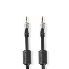 Stereo Audio Cable | 3.5 mm Male | 3.5 mm Male | Gold Plated | 5.00 m | Round | Anthracite | Clamshell NECAGC22000AT50 Nedis