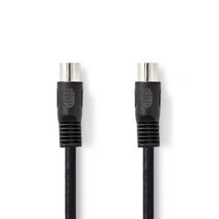 DIN Audio Cable | DIN 5-Pin Male | DIN 5-Pin Male | Nickel Plated | 3.00 m | Round | PVC | Black | Label NECAGL20000BK30 Nedis