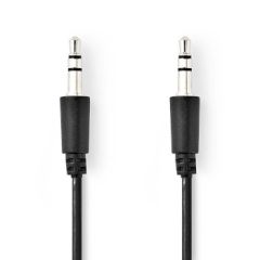 Stereo Audio Cable | 3.5 mm Male | 3.5 mm Male | Nickel Plated | 1.00 m | Round | Black | Label NECAGL22005BK10 Nedis