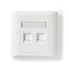 Network Keystone Face Plate | Face Plate RJ45 | 2 port(s) | ABS | White | Box NECCGB89760WT Nedis