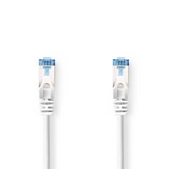 CAT6a Network Cable | S/FTP | RJ45 Male | RJ45 Male | 5.00 m | Snagless | Round | LSZH | White | Label NECCGL85330WT50 Nedis