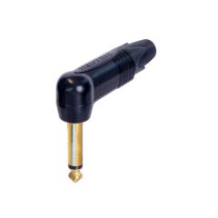2 pole 1/4" professional right-angle phone plug, gold contacts, black shell NENTR-NP2RX-B Neutrik