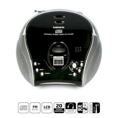 Portable stereo FM radio with CD player Black/silver NESCD-24 BL/SI Lenco