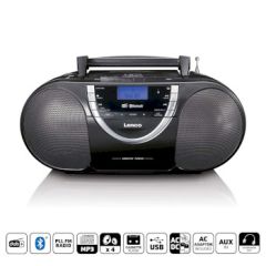 Portable DAB+ and FM Radio with CD Cassette and Bluetooth Black NESCD-6900BK Lenco