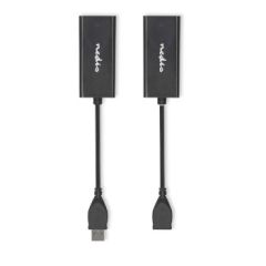 USB Extender | USB 2.0 | 1x USB-A Male | 1x RJ45 Female | 1x USB-A Female | 1x RJ45 Female | 50 m | 480 Mbps | Nickel Plated | Round | PVC | Black | Box NECCGB61EXTBK500 Nedis