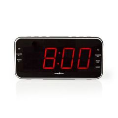 Digital Alarm Clock Radio | LED Display | 1x 3.5 mm Audio Input | Time projection | AM / FM | Snooze function | Sleep timer | Number of alarms: 2 | Black NECLAR004BK Nedis