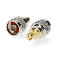 SMA Adapter | SMA Male | N Male | Gold Plated | 50 Ohm | Straight | Copper | Gold / Silver | 2 pcs | Box NECSGB02970GD Nedis