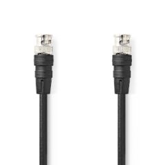 BNC Video Cable | BNC Male | BNC Male | Nickel Plated | 75 Ohm | 2.00 m | Round | PVC | Black | Label NECVGL01000BK20 Nedis