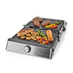 Contact Grill | 2000 W | 29 x 23 cm | Adjustable temperature control | Plastic / Stainless Steel NEKAGR151FSR Nedis