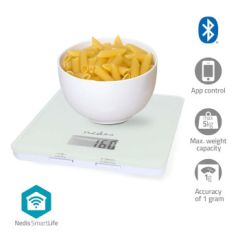 SmartLife Kitchen Scale | Bluetooth® | Glass / Plastic | White NEKASC800WTW Nedis
