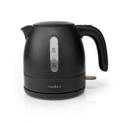 Electric Kettle | 1.0 l | Plastic | Black | Rotatable 360 degrees | Concealed heating element | Strix® controller | Boil-dry protection NEKAWK300EBK Nedis