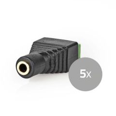 CCTV Security Connector | 3-Way Terminal Block | 3.5mm Jack Female | Female | Black / Green NECCTVCF50BK5 Nedis