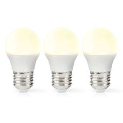 LED Bulb E27 | G45 | 4.9 W | 470 lm | 2700 K | Warm White | Retro Style | Frosted | 3 pcs NELBE27G452P3 Nedis