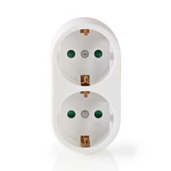 Power Socket Splitter | Type F (CEE 7/7) | 250 V AC 50 Hz | Type F (CEE 7/7) | 250 V AC 50/60 Hz | 16.0 A | 3500 W | White NEPSSPL200F1WT Nedis