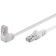 CAT 5e cavo patch 1x 90° angolato F/UTP, bianco, 0,25 m WE94176 Goobay