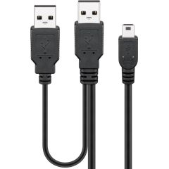 Cavo USB 2.0 ad alta velocità Dual-Power, nero WE93587 Goobay