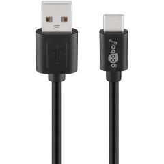 Cavo USB 2.0 (da USB-C a USB A), nero WE55466 Goobay