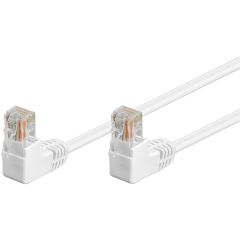CAT 5e cavo patch 2x 90° angolato U/UTP, bianco, 10 m WE96074 Goobay