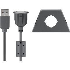 Cavo prolunga USB tipo A 2.0 con supporto con supporto di montaggio, nero WE93351 Goobay