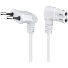 Cavo di collegamento Euro plug angolato alle due estremità, 3 m, bianco WE97356 Goobay