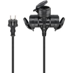 Cavo di prolunga triplo per esterni, m, nero WE65438 Goobay