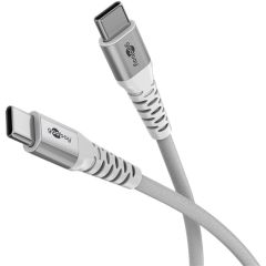 Cavo tessile USB-C supermorbido con connettori in metallo, 0,5 m, bianco WE70192 Goobay