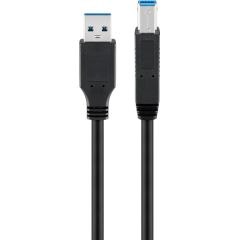 Cavo USB 3.0 con USB-B, nero WE93654 Goobay