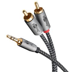 Cavo adattatore audio AUX, jack 3,5 mm a spina RCA stereo, 5 m WE65290 Goobay