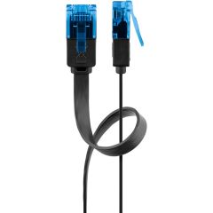CAT 6A cavo patch piatto, U/UTP, nero WE96389 Goobay