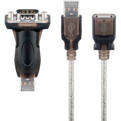 Adattatore da USB a RS232 seriale mini, Trasparente WE95436 Goobay