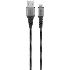 Cavo tessile Lightning a USB-A con connettori in metallo, 0,5 m WE49267 Goobay