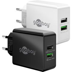 Caricatore rapido doppio USB-A QC (28 W) nero WE44956 Goobay