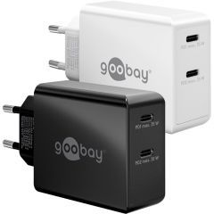 Caricatore rapido doppio USB-C PD (36 W) nero WE61757 Goobay