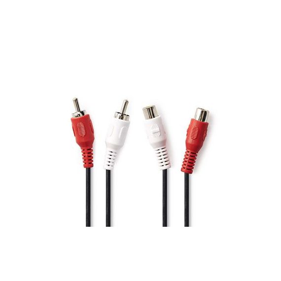 Cavo Audio Stereo 2x RCA maschio - 2x RCA femmina 10 m Nero ND2605 Nedis
