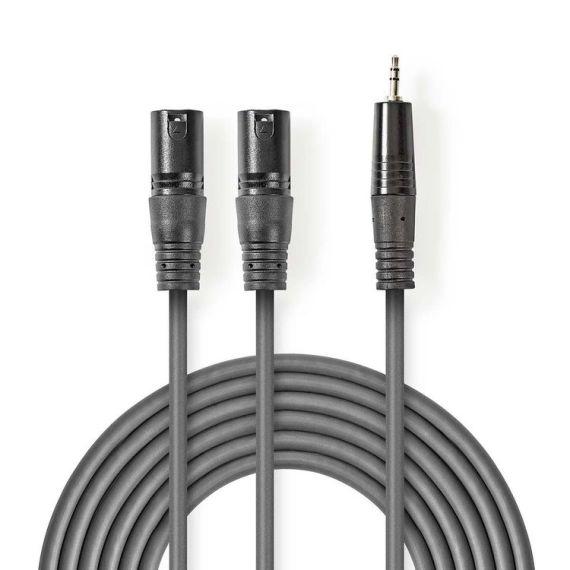 Cavo Audio XLR |2x Maschio a 3 Pin XLR-Maschio da 3,5 mm|3.0 m ND1175 Nedis
